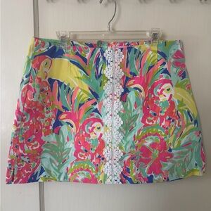 Lilly Pulitzer Colorful Skirt with cotton shorts size 12